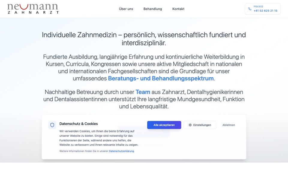 Startseite von zahnarzt-neumann.ch